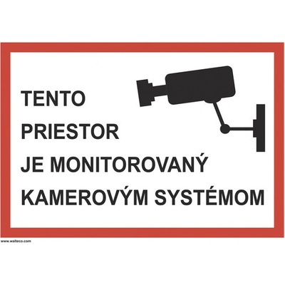 Výstražná tabuľka Tento priestor je monitorovaný kamerovým systémom 210 x 297 mm