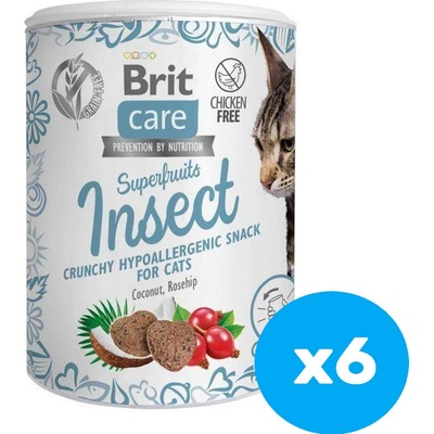 Brit Care Cat Snack Superfruits Insect Hypoallergenic 6 x 100 g