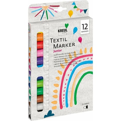 Kreul 90720 Textile Marker Set Junior Комплект маркери за текстил 2 - 4 mm 12 бр (90720)