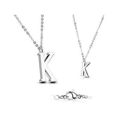 Šperky4U Ocelový řetízek s přívěškem iniciála OPD0096-K