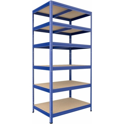 Biedrax Regál na šanony 45 x 75 x 210 cm, modrý, 6 polic MDF, nosnost 200 kg na polici