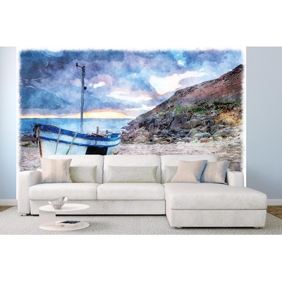 DIMEX ART Самозалепваща се флизелинова фототапета рибарска лодка 375 x 250 см