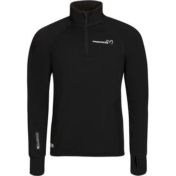Progress TOREZ ZIP MERINO funkční mikina s krátkým zipem černá