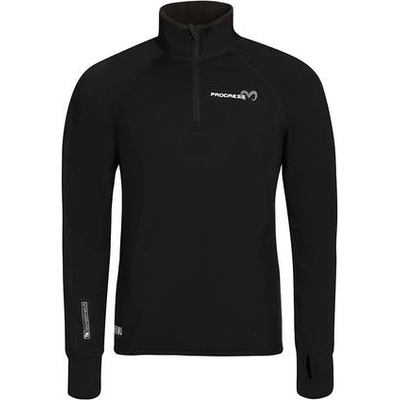 Progress TOREZ ZIP MERINO funkční mikina s krátkým zipem černá
