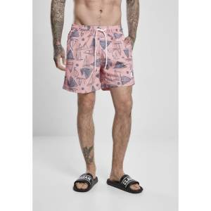 Urban Classics Бански гащета Urban classics Pattern swimming shorts - Pink (Pink / Blue) - sportihobi - 76,26 лв