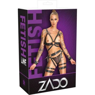 Zado Bodystocking Kožený postroj vel. černý