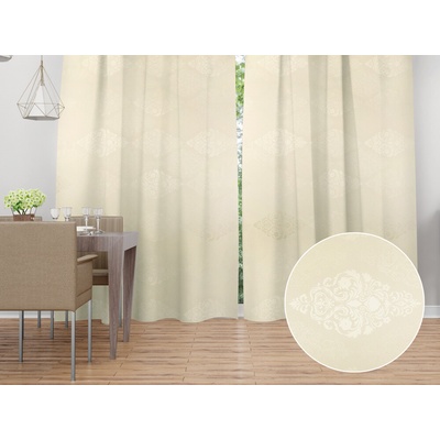 Biante Dekoračný záves TF-104 Svetlo vanilkový zámocký vzor 150x210 cm