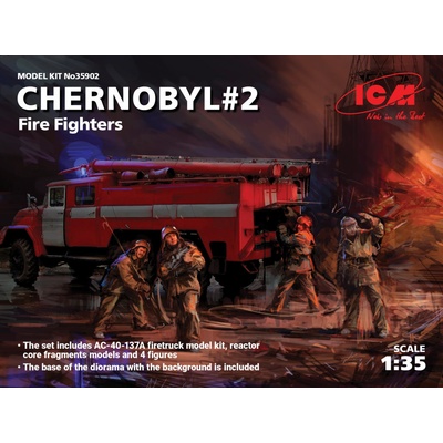 ICM Chernobyl No.2 AC-40-137A & 4 Figures & Base 1:35