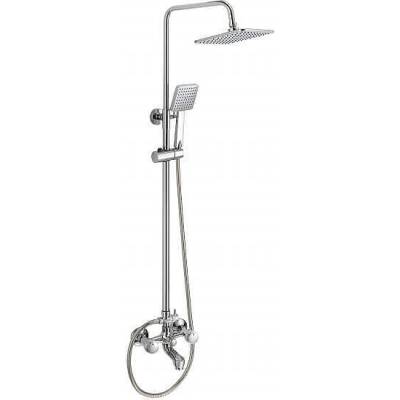 Inter Ceramic Душ система със смесител ICT 6009 Буено ЛУКС Inter Ceramic, 86-123см, пита, слушалка и шлаух, хром (6009LUX)
