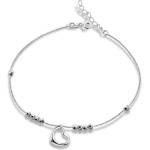 Silenti Jewelry Сребърна гривна за крак "Сърце Мънисто