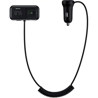 Baseus T-Typed S-16 Wireless MP3 Car Charger - блутут MP3 плеър и зарядно за кола за мобилни устройства (черен)