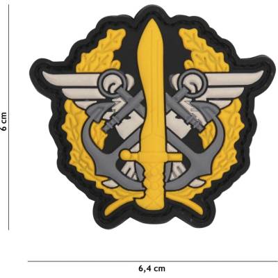 Gumová nášivka 101 Inc znak NL Corps Marines Loge - žltá