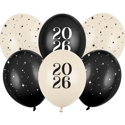 Albi Balónky latexové Happy New Year 2026 krémovo-černé