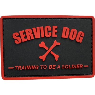 WARAGOD Service dog PVC nášivka, čierno červená