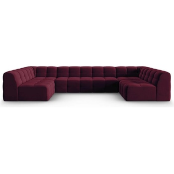 Micadoni Ъглов диван от кадифе в цвят бордо (U-образен) Kendal - Micadoni Home (MIC_U_121_F1_KENDAL8)