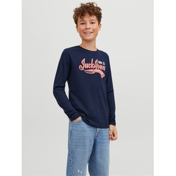 Jack and Jones Детска тениска Jack and Jones Long Sleeve Logo T-Shirt Junior Boys - Navy Blazer