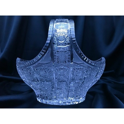 Krištálový brúsený dekoratívny košík 20 cm