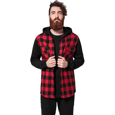 Urban Classics Мъжки кариран суичър Urban Classics blk/red/blUB-TB513-00283 - Червен, размер S