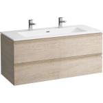 Laufen Pro S - Шкафче с двойна мивка, 120x55x50 см, 2 чекмеджета, светъл дъб H8619674791071 (H8619674791071)