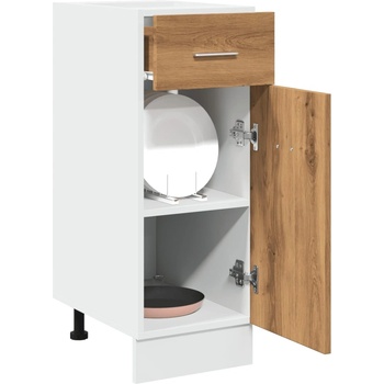 vidaXL Шкаф с чекмеджета "Lyon", дъб Artisan, 30x46x81, 5 см, инженерно дърво (856081)