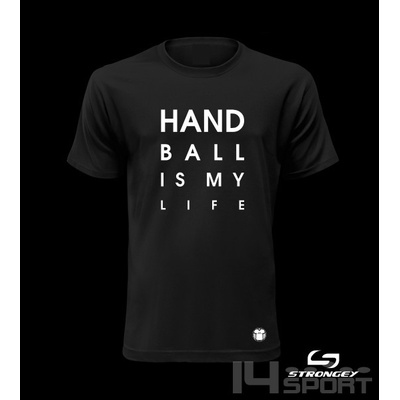chlapecké triko Strongey HANDBALL IS MY LIFE black