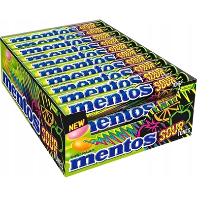 Mentos Sour Tones kyselé ovocné žvýkací bonbóny 40 x 37,5 g