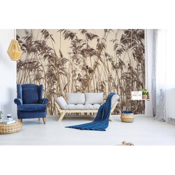 DIMEX ART s. r. o Самозалепваща се флизелинова фототапета замръзнала трева 375 x 250 см