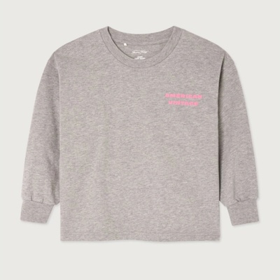 American Vintage Dětské tričko Fizvalley s potiskem vpředu i vzadu Heather Grey
