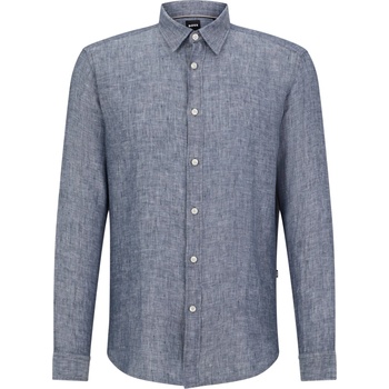 HUGO BOSS Риза Boss Men's Liam Long Sleeve Plain Shirt - Dark Blue
