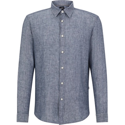 HUGO BOSS Риза Boss Men's Liam Long Sleeve Plain Shirt - Dark Blue