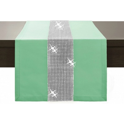 Mondo Běhoun Glamour se zirkony pistácie Zelená 40x180 cm