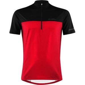 Löffler Мъжка фланелка с къс ръкав за колоездене Löffler Bike Shirt Half-Zip Glow Cycling jersey - Red - размер 58 (EU) (056-3501-0417)