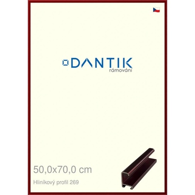 DANTIK rám na obraz 50 x 70 Červená Rubin broušená