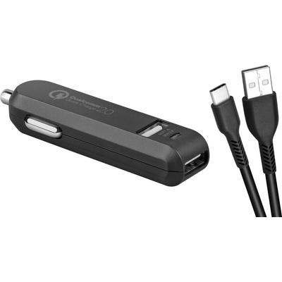 AVACOM CarMAX 2 nabíječka do auta 2x Qualcomm Quick Charge 2.0, černá barva (USB-C kabel)