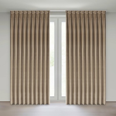 Takoy Závěs z tmavě béžové sametové látky 125x270 cm (hotový rozměr) se systémem flex - MELANIE-HF-478678 | 125 x 270 cm