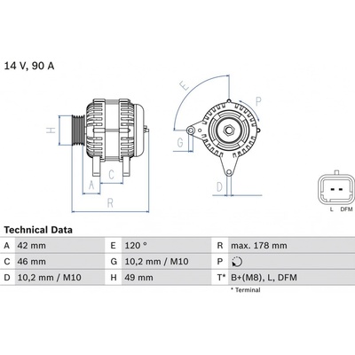 Generátor BOSCH 0 986 048 911 (0986048911)