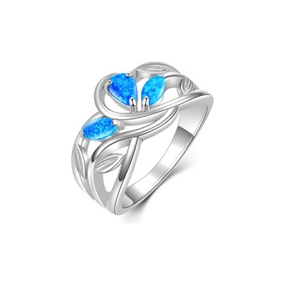 Nubis Stříbrný prsten s modrým opálem NB 5104 OP05