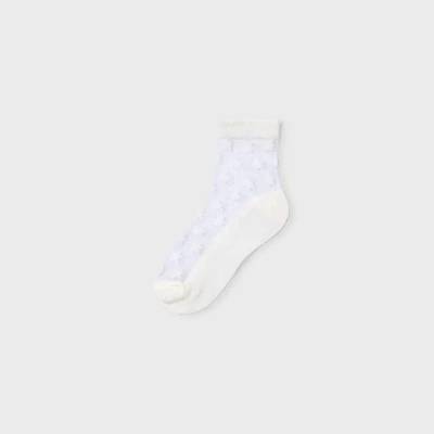 Mayoral Нежни чорапи цветя Мръсно бял цвят за мини момиче Mayoral