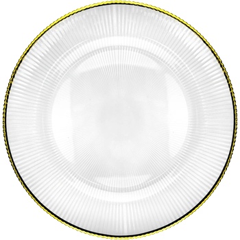 Horecano HORECANO-WICKED-Подложна чиния стъкло Ø32.5xh2cm златен кант (AT723117) (0111246)