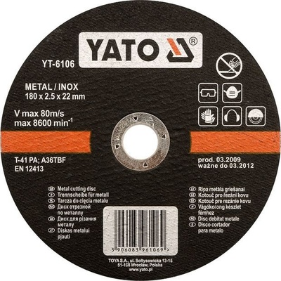 Yato Kotouč řezný 125 x 22 x 2,5 mm YT-6104