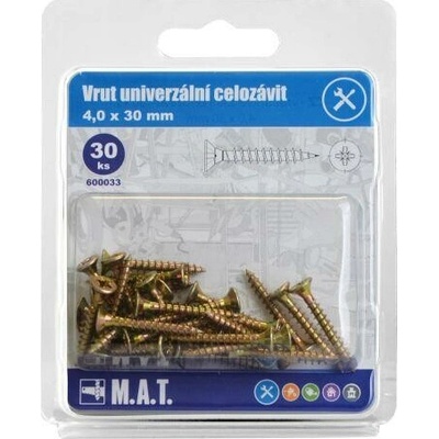 vrut un.celozávit 4,0x 30mm ZZ (30ks)