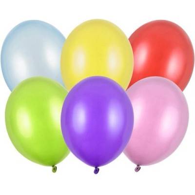Party Deco Латексови Балони Металик, Разноцветни, 12см - (1 пакет / 10 бр. ) (sb5m-000)