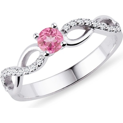 Klenota Zásnubný diamantový prsteň s ružovým zafírom k0400032