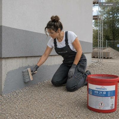 REMMERS MB 2K, stěrková dvousložková multifunkční hydroizolace pro venkovní i vnitřní použití Balení: 25 kg (prášek: 3 x 4,8 kg; polymer: 3 x 3,5 kg)