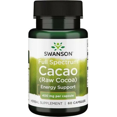 Swanson Cacao Syrové Kakao 400 mg 60 kapsúl