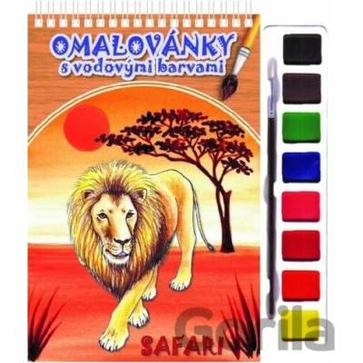 Omalovánky s vodovými barvami a štětcem Safari