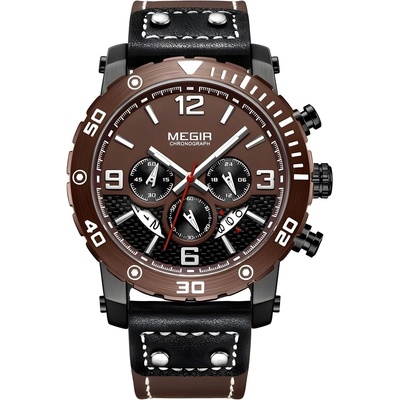 MEGIR Часовници megir fe-38563 - Кафяво / Черно kp38563 (fe-38563)