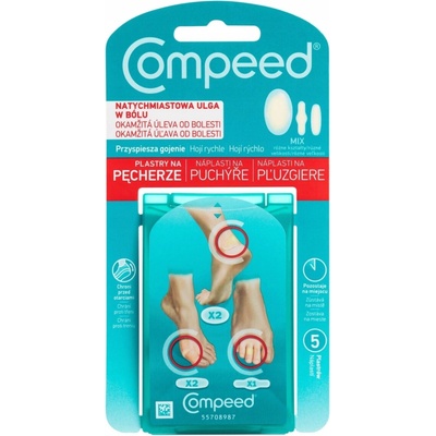 Compeed Hydrokoloidové náplasti na pľuzgiere a otlaky mix 5 ks