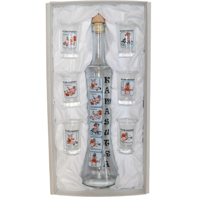 Fľaša na alkohol so štamperlíkmi - Kamasutra