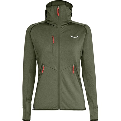 Salewa Дамско поларено яке Salewa Women's Agner Hybrid Polarlite Fullzip Hoody Fleece jacket - Dark Olive Melange - размер 34 (EU) (105-2337-1112)